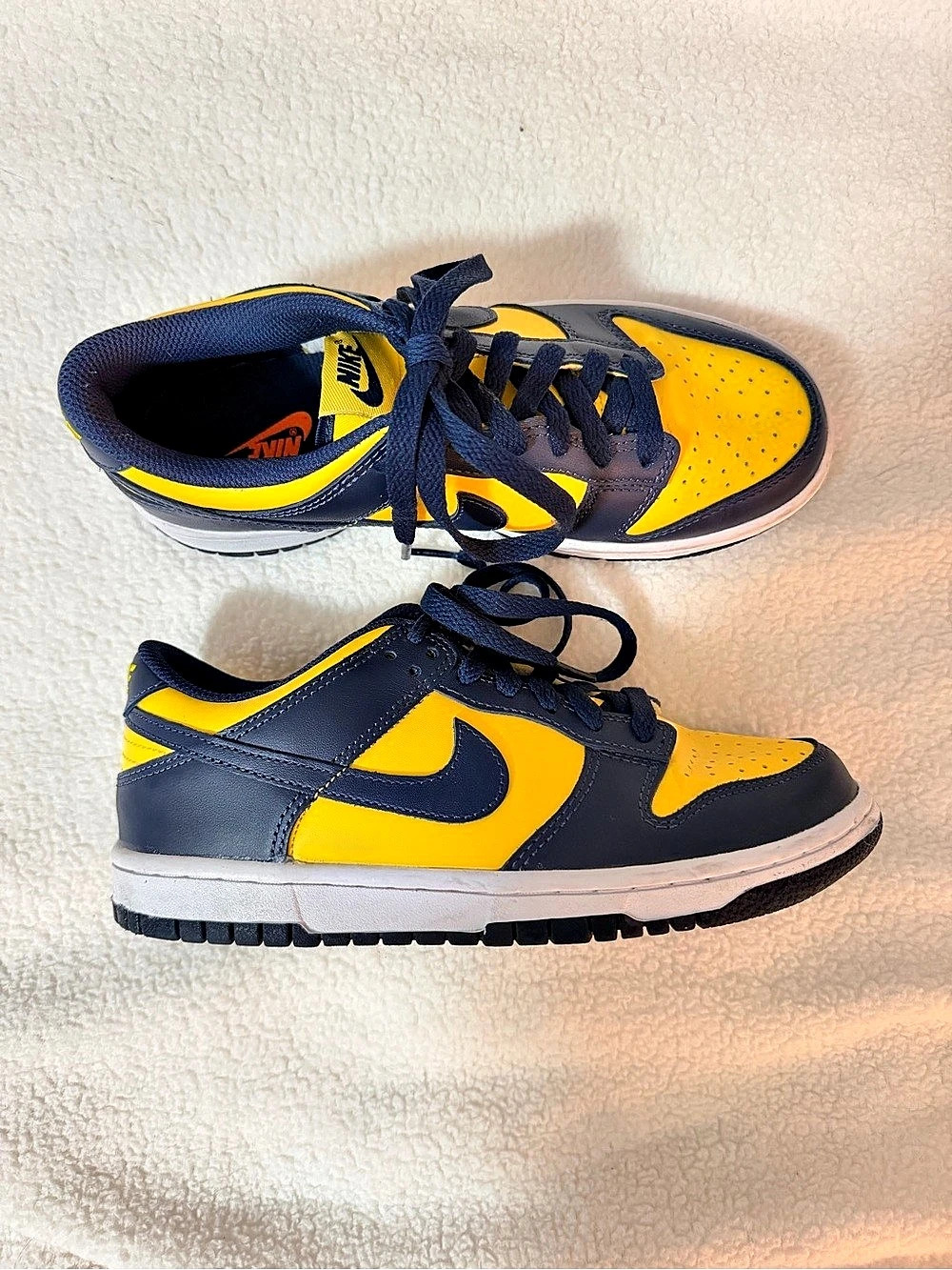 Nike Dunk Low Sneakers Yellow Blue Boys US 5Y